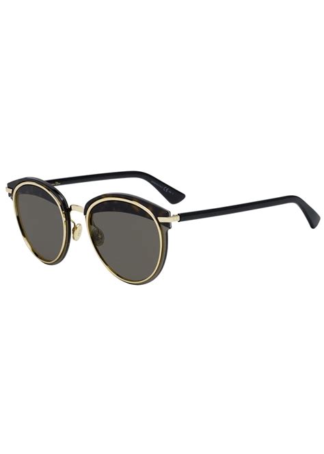 Dior Offset1 Round Rimless Metal Sunglasses 